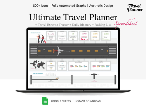 The Travel Planner for Excel & Google Sheets (all currencies)