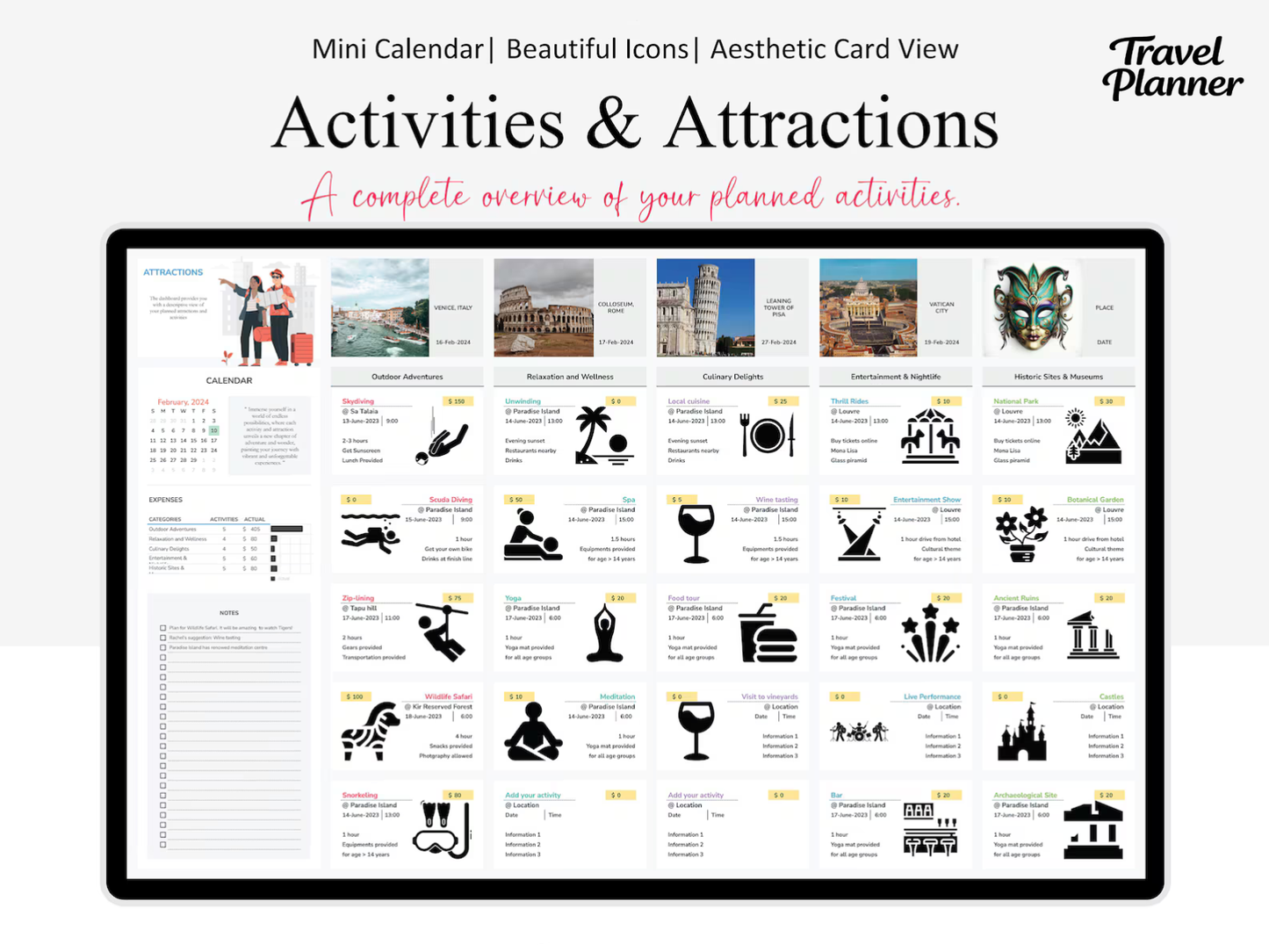 The Travel Planner for Excel & Google Sheets (all currencies)
